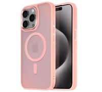 Coque MagSafe pour iPhone 15 Pro Max Dos Mat Givré Contour Rose