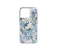 Coque MagSafe pour iPhone 15 Pro Max Motif Fleurs Garden Party Bleu