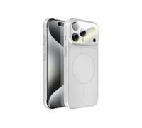 Coque MagSafe pour iPhone 15 Pro Max Rigide avec Verre Protection Caméra Argent