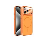 Coque MagSafe pour iPhone 15 Pro Max Rigide avec Verre Protection Caméra Orange