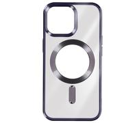 Coque MagSafe pour iPhone 15 Pro Max Silicone Protection Caméra Chromé Violet