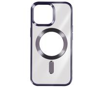 Coque MagSafe pour iPhone 15 Pro Max Silicone Protection Caméra Chromé Violet
