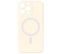 Coque Magsafe pour iPhone 15 Pro Max Silicone Souple Soft touch Blanc cassé