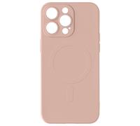 Coque Magsafe pour iPhone 15 Pro Max Silicone Soft-touch Mag Cover Rose poudré