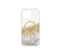 Coque MagSafe pour iPhone 15 Pro Silicone Design Marbre et Paillettes Anti-chutes 3m Recyclable Antibactérien