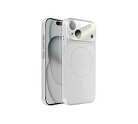 Coque MagSafe pour iPhone 15 Rigide avec Verre Protection Caméra Argent