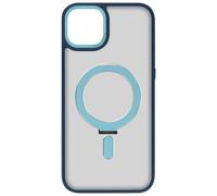 Coque pour iPhone 15 Silicone Gel Anneau Support Bleu Ciel