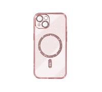 Coque MagSafe pour iPhone 15 Silicone Pailleté Rose Champagne