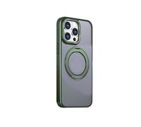 Jaym - Coque Renforcée Verte Compatible Avec Apple iPhone 16 Pro - Compatible Magsafe - Bumper En Couleur, Dos Fumé Et Finition Chromée De L'anneau Magnétique