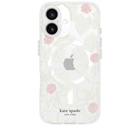 Kate Spade, étui MagSafe pour iPhone 16 Design Stockrose Floral, Transparent