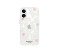 Coque MagSafe pour iPhone 16 Design Hollyhock Floral Transparent