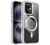 Coque MagSafe pour iPhone 16 Dos Cristal Color Argent
