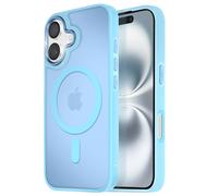 Coque MagSafe pour iPhone 16 Dos Mat Givré Contour Bleu clair