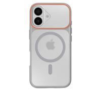 Coque MagSafe pour iPhone 16 Plus Dos Fumé avec Cadre en Silicone Renforcée Gris