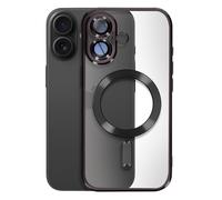 Coque MagSafe pour iPhone 16 Plus Silicone Contour Chromé Noir