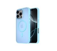 Coque MagSafe pour iPhone 16 Pro Dos Mat Givré Contour Bleu clair