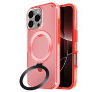 Coque MagSafe pour iPhone 16 Pro Max Antichoc avec Support Pliable Rouge