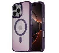 Coque MagSafe pour iPhone 16 Pro Max Dos Mat Givré Contour Violet