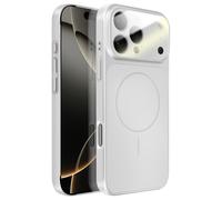Coque MagSafe pour iPhone 16 Pro Max Rigide avec Verre Protection Caméra Argent