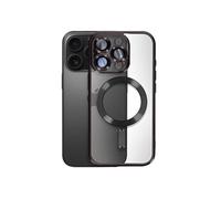 Coque MagSafe pour iPhone 16 Pro Max Silicone Contour Chromé Noir