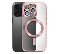 Coque MagSafe pour iPhone 16 Pro Max Silicone Contour Chromé Rose champagne