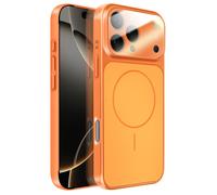Coque MagSafe pour iPhone 16 Pro Rigide avec Verre Protection Caméra Orange