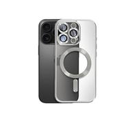 Coque MagSafe pour iPhone 16 Pro Silicone Contour Chromé Argent