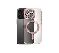 Coque MagSafe pour iPhone 16 Pro Silicone Contour Chromé Rose champagne