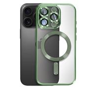 Coque MagSafe pour iPhone 16 Pro Silicone Contour Chromé Vert foncé