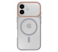 Coque MagSafe pour iPhone 16 Protection Bi-matière Dos Rigide Gris