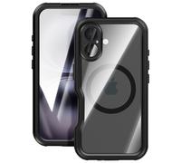 Coque MagSafe pour iPhone 16 Protection Intégrale 360° Série GT Étanche IP68 Shellbox Noir / Transparent