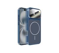 Coque MagSafe pour iPhone 16 Rigide avec Verre Protection Caméra Bleu nuit