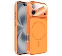 Coque MagSafe pour iPhone 16 Rigide avec Verre Protection Caméra Orange