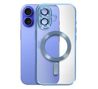 Coque MagSafe pour iPhone 16 Silicone Contour Chromé Bleu clair