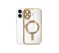 Coque MagSafe pour iPhone 16 Silicone Contour Chromé Dorée