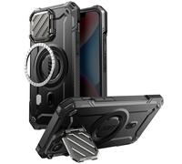 SUPCASE Coque pour iPhone 16e/15/14/13 avec Protecteur Caméra Support Réglable [MagSafe Compatible] (UBMag XT) [Béquille Intégrée] [Protection Militaire] Coque Magnétique pour iPhone 16e 6,1", Noir
