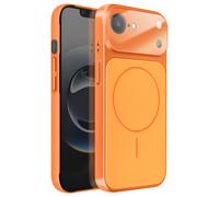 Coque Magsafe pour iPhone 16e avec Protection Caméra en Verre Trempé Orange