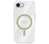 Étui Guess IML Glitter Circle MagSafe pour iPhone 16e transparent