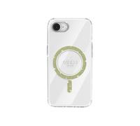 Coque MagSafe pour iPhone 16e Fine Anneau Pailleté Coins renforcés Guess Transparent