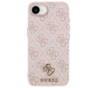 Coque MagSafe pour iPhone 16e Imprimé Monogramme et Logo 4G compact Guess Rose clair