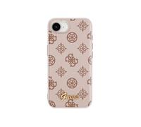 Coque MagSafe pour iPhone 16e Imprimé Peony Script Logo en relief Guess Marron clair