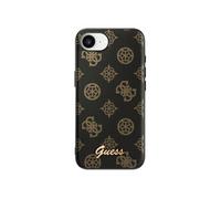 Étui Guess Peony Script Logo MagSafe pour iPhone 16e noir