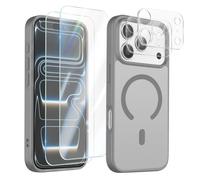 Coque MagSafe pour iPhone 17 Pro avec 2 Verres Trempés et 2 Films Caméra Gris