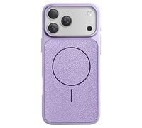 Avizar Coque pour iPhone 17 Pro Bi-Matière Antichoc Texture Cuir Violet