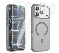Coque MagSafe pour iPhone 17 Pro Max avec 2 Verres Trempés et 2 Films Caméra Gris
