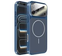 Coque MagSafe pour iPhone 17 Pro Rigide avec Verre Protection Caméra Bleu nuit