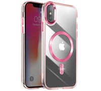 Coque MagSafe pour iPhone XS et X Dos Cristal Color Rose champagne