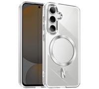 Coque MagSafe pour Samsung Galaxy S24 et S25 Dos Cristal Color Argent