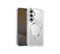 Coque MagSafe pour Samsung Galaxy S24 et S25 Dos Cristal Color Argent