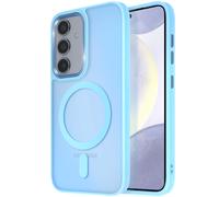 Coque MagSafe pour Samsung Galaxy S24 et S25 Dos Mat Givré Contour Bleu clair